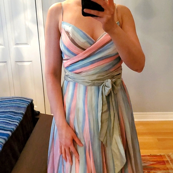 Y2K pastel striped faux wrap prom dress - Picture 11 of 13